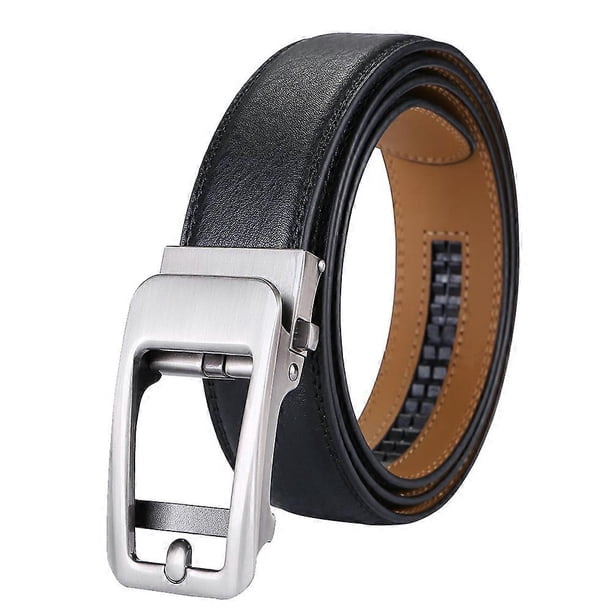 Men Alloy Automatic Buckle Two Layer Leather Belt PU Face Casual Business Belt New