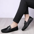 thumbnail image 6 of Men's Casual Loafers Slip On Leather Shoes Comfortable Lightweight Driving Shoes Male Moccasins Classic Penny Loafer Flats Boat Shoes Outdoor Walking Shoes, 6 of 12