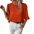 thumbnail image 2 of Eres Más Que una Camisa de Puntuación de Prueba Moda Casual Blusa de Poliéster de Cuello Redondo para Camisas de Manga Corta de las Mujeres, 2 of 6