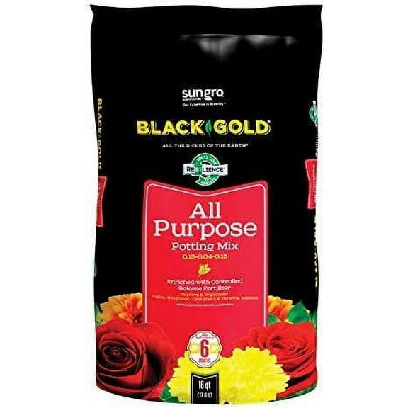 Black Gold 1410102 16 QT U 16 Quart All Purpose Potting Soil With Fertilizer