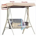 thumbnail image 3 of Toldo para asiento de columpio de jardín, dosel de repuesto para asiento de columpio, funda para silla de hamaca, tela de poliéster impermeable anti UV 191*120*20cm Beige, 3 of 4