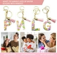 thumbnail image 3 of sunsanly Colorful Acrylic Initial Keychain with Pink Tassels Decor Letter Cup Pendant Keyring Water Bottle Decoration Birthday Gift, 3 of 8