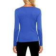 thumbnail image 3 of CCRFTGI Underscrub Long Sleeve Women Royal Blue Crew Neck Modern Fit Stretch Tee Uniforms Shirts Underscrub Comfort Tee Royal Blue L, 3 of 4