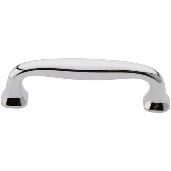 Baldwin 4362260 4 in. Center to Center Severin Fayerman Cabinet Pull, Polished Chrome