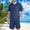 Navy, variant on WIZUTIZ Summer Set for Men Long Sleeve Top and Shorts Set Drawstring 2 Piece Sets Casual Comfy Outfits with Pockets