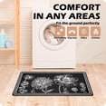 thumbnail image 5 of Black Floral Kitchen Rugs Set of 2 Cushioned Anti-Fatigue Kitchen Runner Rugs Non Slip Waterproof PVC Comfort Standing Kitchen Mats for Floor, Office, Home, Laundry, 17.3''''x28''''+17.3''''x47'''', 5 of 6
