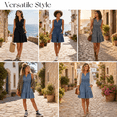 thumbnail image 6 of Gray Small Sleeveless Denim Mini Dress Casual Summer Wear, 6 of 6