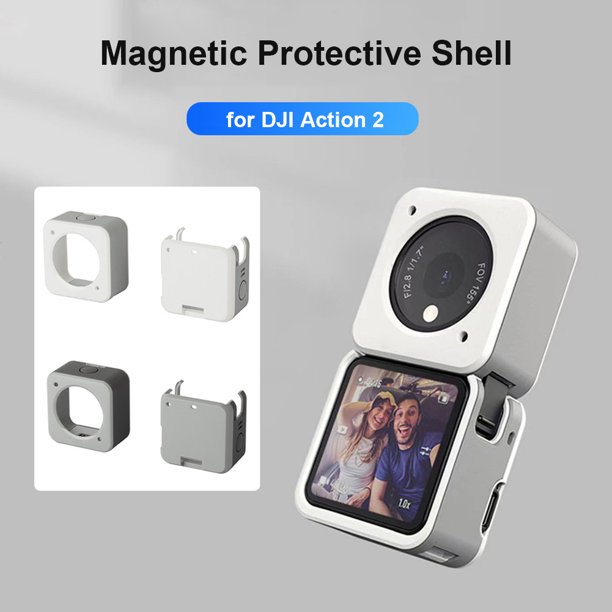 Carcasa protectora para DJI Action 2 accesorios funda anticaída para cámara Likrtyny con bolsa de almacenamiento Protector magnético a prueba de polvo