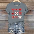 thumbnail image 2 of FRSASU Bows Shirt Women Trendy Aesthetic T-Shirt Funny Pink Bow Ribbon Oversized Cute Tee Top Gray, 2 of 6
