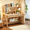 Natural, variant on WILK Kids Desk with Hutch, Student Writing Study Desk with Drawers and Shelves, Wooden Homework Station for Bedroom, Walnut