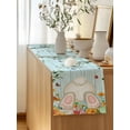 thumbnail image 5 of Table Runner 70 Inches Long for Kitchen Dining, Easter Dresser Scarf Farmhouse, Dining Table Decorations for Wedding/Parties, Spring Watercolor Eggs Tulip Wooden Grain Teal 13 x 70 In, 5 of 8