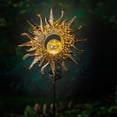 thumbnail image 6 of Evergreen Garden Outdoor Decor Solar Garden Stake w Crackle Glass Globe, Sun, 6 of 9