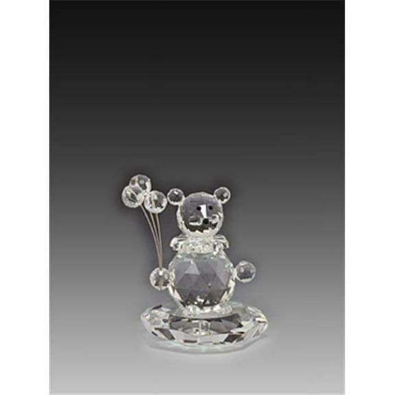 Asfour Crystal 201-1 Crystal Bear With Balloons & Stand Animals Figurines