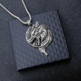 thumbnail image 3 of Men s Titanium Steel Pendant Necklace Vintage Nordic Viking Wolf Head Pendant Necklace Stainless Steel Keel Necklace, 3 of 5