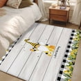 thumbnail image 4 of Honey Gnomes Area Rugs 4'x6', Washable Small Throw Rugs for Office Bathroom, Spring Botanical Lemons Leaves Wooden Grain Indoor Outdoor Rug Non-Slip Low Pile Carpet Runner Reversible Floor Mats, 4 of 8