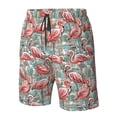 thumbnail image 4 of Balery Pink Flamingo Traje de Baño Estilo Hawaiano para Hombre, Shorts de Secado Rápido con Bolsillos-3X-Large, 4 of 6