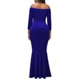 thumbnail image 3 of Bodycon Long Sleeve Dresses for Women Formal Off Shoulder Sexy Split Party Mermaid Dress with Zippe, 3 of 7