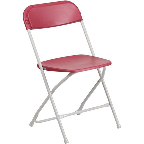 TentandTable Heavy Duty Poly Plastic Stackable Folding Chairs | Red with White Frame | for Event, Banquet, and Wedding| 700-Pound Capacity | 40 Pack