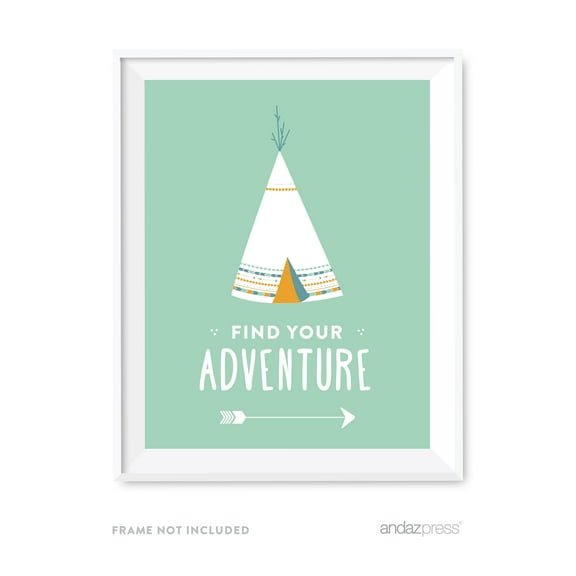 Find Your Adventure Boho Chic Tribal Baby Shower Wall Art Party Signs