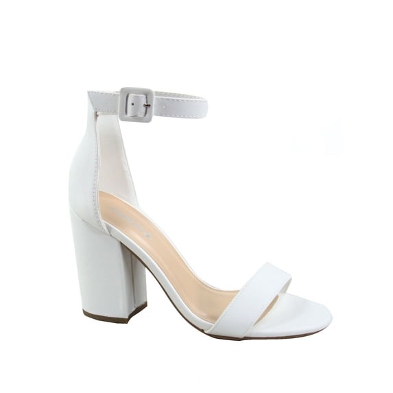 Iris-s Women's Fashion Open Toe Ankle Strap Buckle High Chunky Heels Dress Sandals Shoes