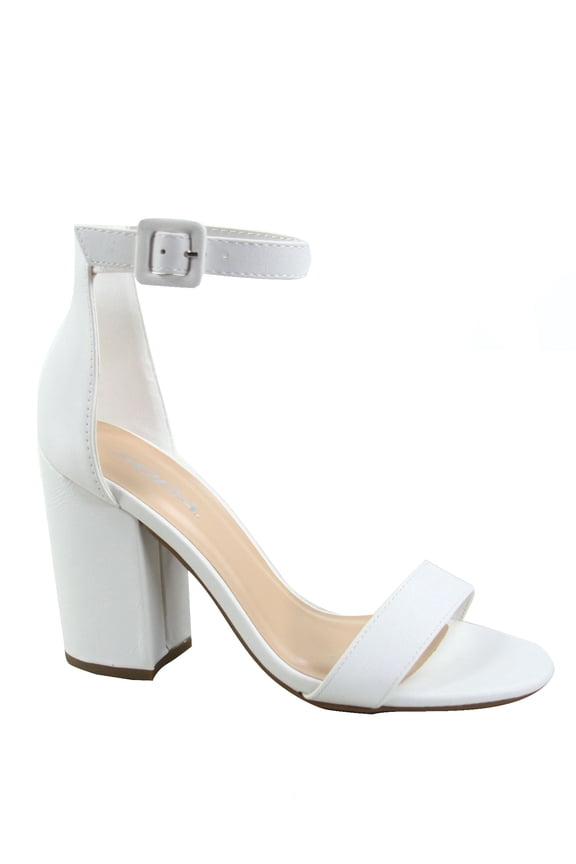 Iris-s Women's Fashion Open Toe Ankle Strap Buckle High Chunky Heels Dress Sandals Shoes