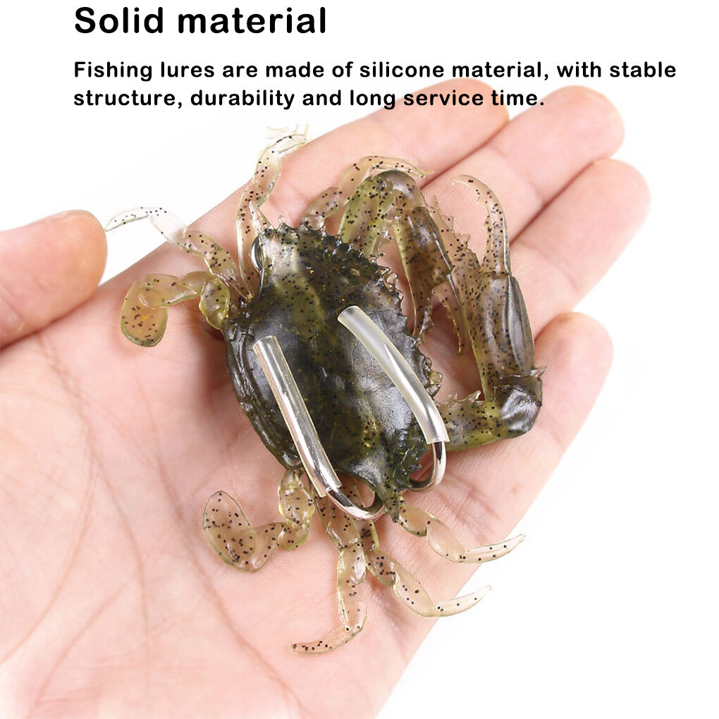 Leurres De Pêche Souples En Silicone - Crabes Réalistes - Pour Pêche En Mer, Rivière, Eau Douce Et Salée