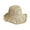 Beige, variant on Women Summer Solid Color Crochet Straw Hat Foldable Wide Brim UV Hollow Breathable Beach Bucket Sun Hat