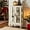 White, variant on Lighted Curio Cabinet, 44" H Glass Display Cabinet with 3-Tier Adjustable Glass Shelves, China Cabinet with Mirrored Back Panel for Living Room, Light Blub Included(White)