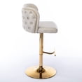 thumbnail image 4 of A&A Furniture Swivel Barstools Adjustable Seat Height - PU Leather Beige - Modern Tufted Back Stools for Home Pub Kitchen Island - Durable, 4 of 16