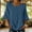 Navy women boho linen tops a1, variant on thefmos Women Summer Boho Linen Tops 3/4 Sleeve Round Neck Embroidery Casual Loose Pullover Blouses Solid Fall Fashion Tunic, Black M