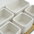 thumbnail image 4 of Eternal Living&nbsp; Appetizer Serving Tray Condiment Server with Bamboo Tray 7 pieces Set, Ceramic, 4 of 5