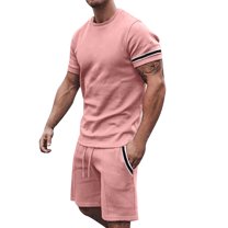 Baqcunre Track Suits For Men Set Men'S 3D Short Sleeve Suit Shorts Beach Tropical Hawaiianss Body Sports Shorts Suit Sports Suit Mens Outfits Tops For Men Pink XXL