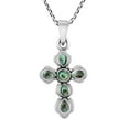 thumbnail image 2 of Vibrant Faith Abalone Shell Inlay Sterling Silver Stylized Cross Necklace, 2 of 6