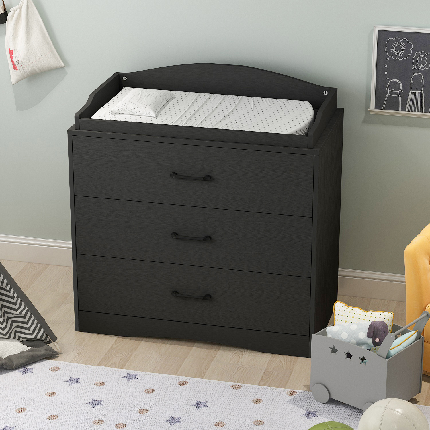 Ofey 3 Drawer Baby Dresser with Changing Table Dressers for Bedroom
