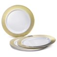 thumbnail image 4 of " OCCASIONS " 600 Pcs Set & 120 Guest Wedding Disposable Plastic Plate & Silverware Combo Set (Linen White & Gold, Gold Silverware), 4 of 4