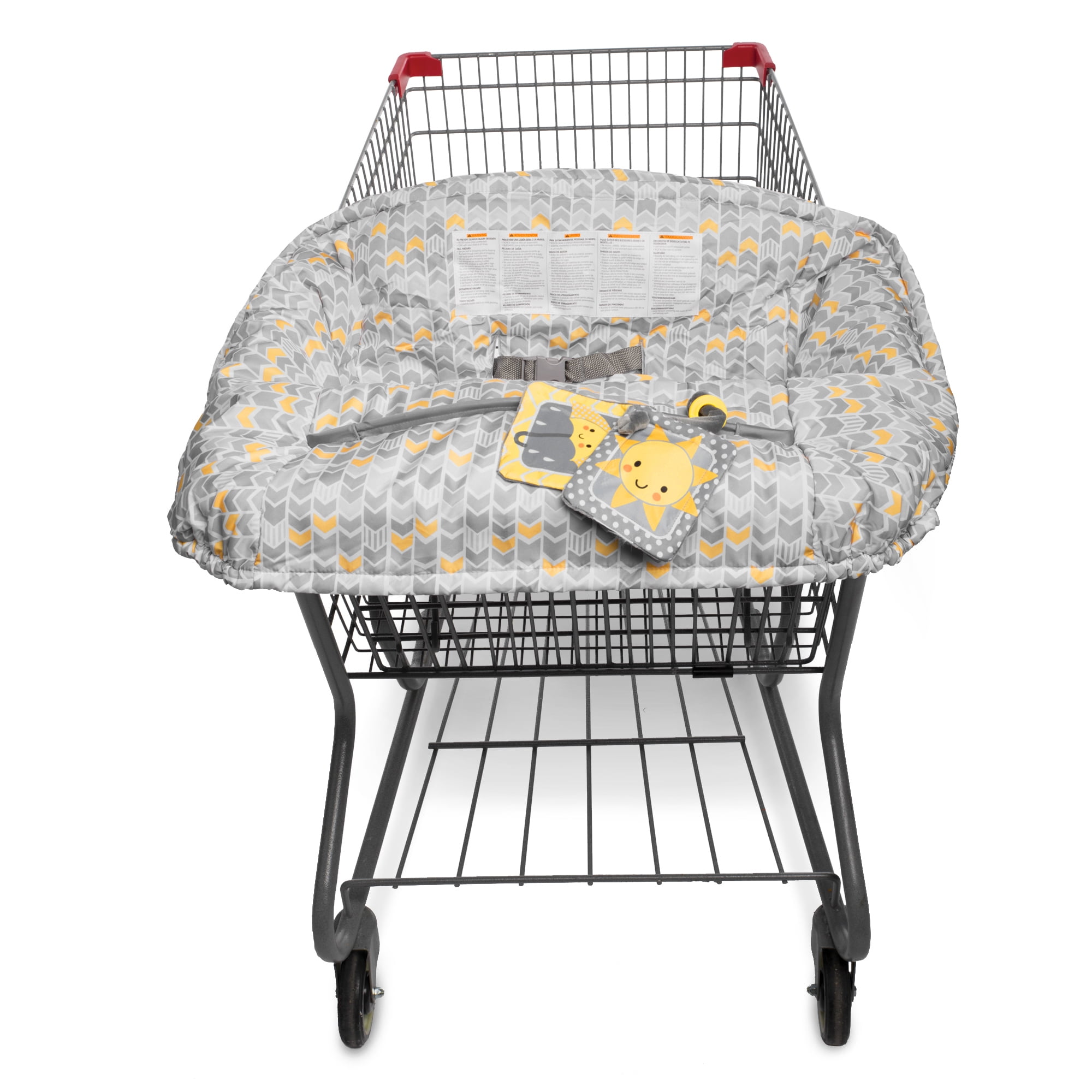 Protects Against Germs Soft Comfort Cushioning Harness System Unisex Gray Universal Size Baby Shopping Cart Cover & High Chair Cover