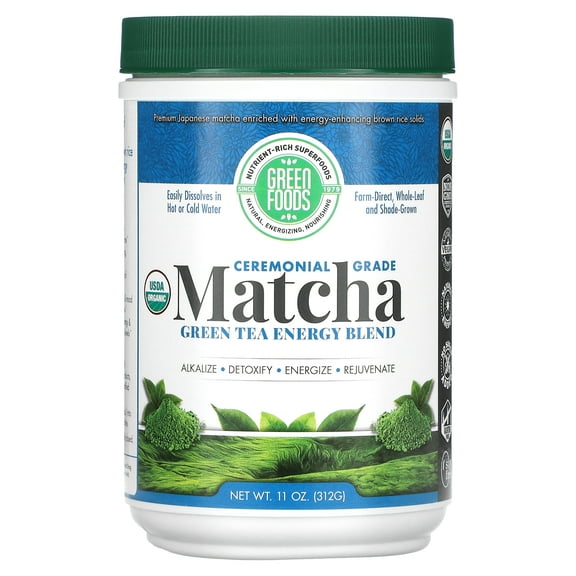 Green Foods Ceremonial Grade Matcha Green Tea Energy Blend, 11 oz (312 g)