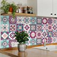 thumbnail image 5 of 7" X 7" Vintage Turq Blush And Mauve Peel And Stick Removable Tiles, 5 of 7