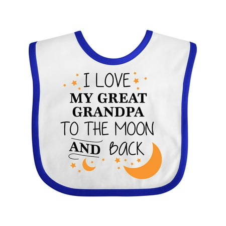 

Inktastic I Love My Great Grandpa to the Moon and Back Boys or Girls Baby Bib