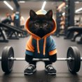 thumbnail image 3 of Cute Fitness Cats Sculpture, 3 of 5