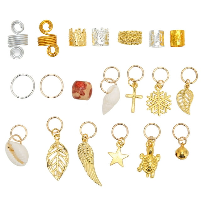 Anneaux de Tresse de Cheveux, 238pcs Cheveux Bijoux Kit Tresse Accessoires Dreadlock Design Next-Gen