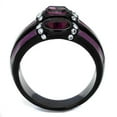 thumbnail image 2 of Womens Black Ring Anillo Para Mujer Stainless Steel Ring with Top Grade Crystal in Amethyst Claire, 2 of 4