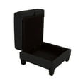 thumbnail image 2 of Dtwnek Square Upholstered Corduroy Storage Ottoman with Wooden Legs, Black, 2 of 6