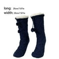 thumbnail image 4 of Slipper Socks Breathable Fleece Lined Winter Silicone Rubber Handle Sleep Socks Cute Classic Fuzzy Tall Socking with Pompom Light Gary, 4 of 7
