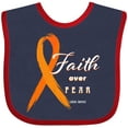 thumbnail image 3 of Inktastic Faith over Fear Leukemia Awareness with Orange Ribbon Boys or Girls Baby Bib, 3 of 4