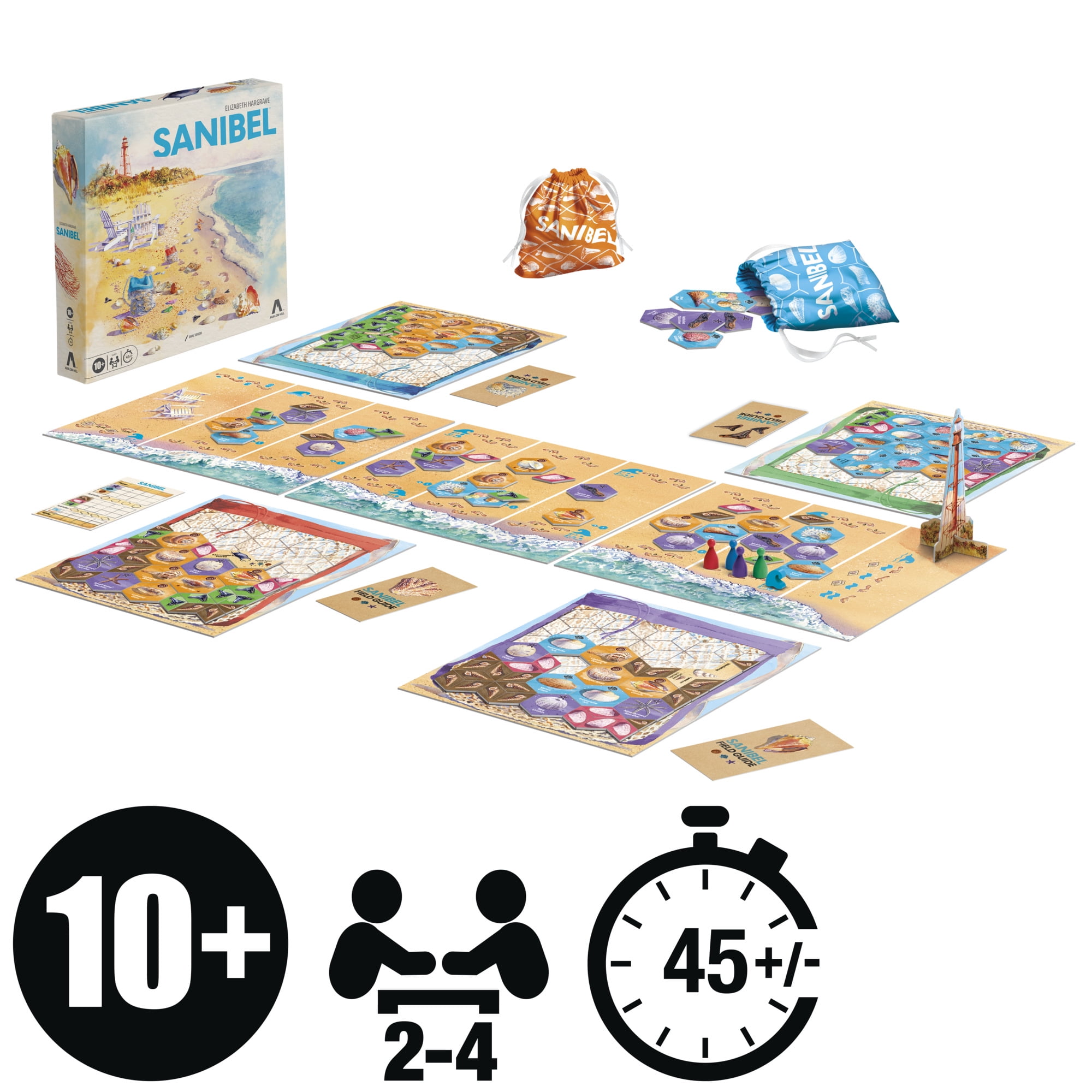 Sanibel Board Game, Relaxing Tile Placement Family Game About Collecting Shells, Fun Summer Activities for Kids & Families, Birthday Gifts, Ages 10+