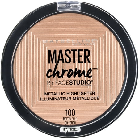 Maybelline Facestudio Master Chrome Metallic Highlighter Makeup, Molten Gold, 0.24