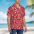 thumbnail image 3 of Honeii Question Marks1 Print Men’s Hawaiian Shirt,Classic Button-Down Short Sleeve Shirt, for Beach, Vacation, and Outdoor Activities,Medium, 3 of 7