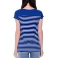thumbnail image 4 of YanHong Nursing Tops Plus Size Spring Summer Nursing Tops for Breastfeeding on Clearance Stripe Short Sleeve Breast-Feeding Pregnant Woman Nursing Blouse Blue M, 4 of 9