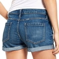 thumbnail image 5 of Fsgntruao Denim Shorts for Women Mid Rise Summer Shorts Jean Shorts Stretchy Folded Hem Hot Short Jeans Solid Color Straight Stretch Jeans, 5 of 9